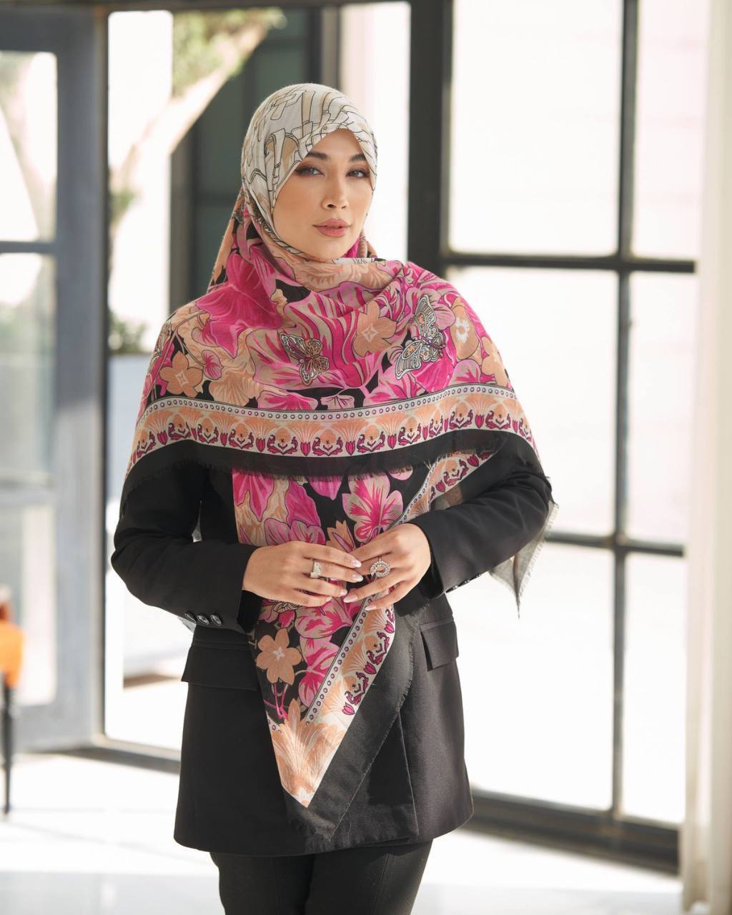 روسری نخی مودال طرح 2