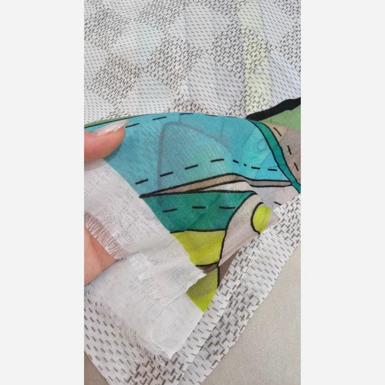 روسری نخی مودال ریشه پرزی طول و عرض 1۴۰سانت