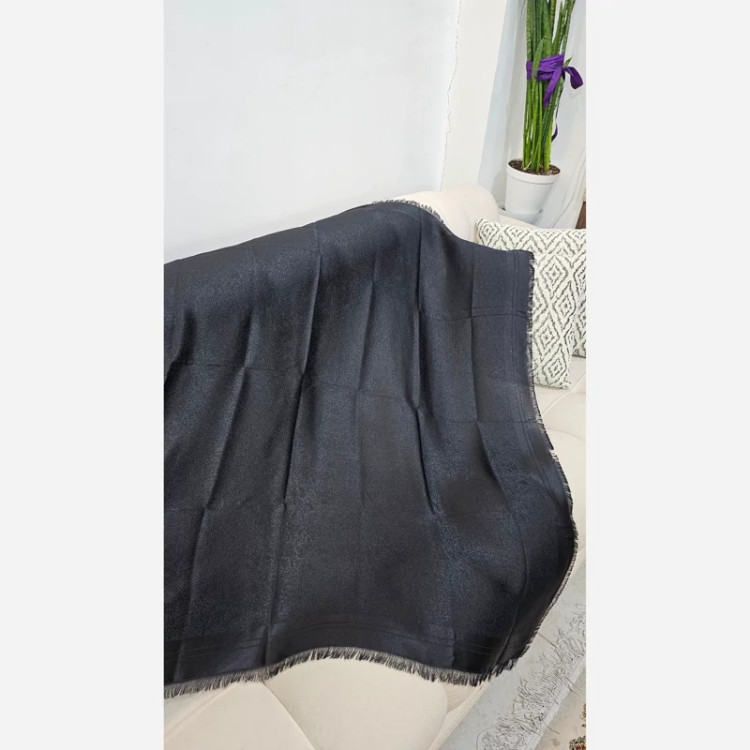 روسری نخی مشکی مجلسی طرح 6