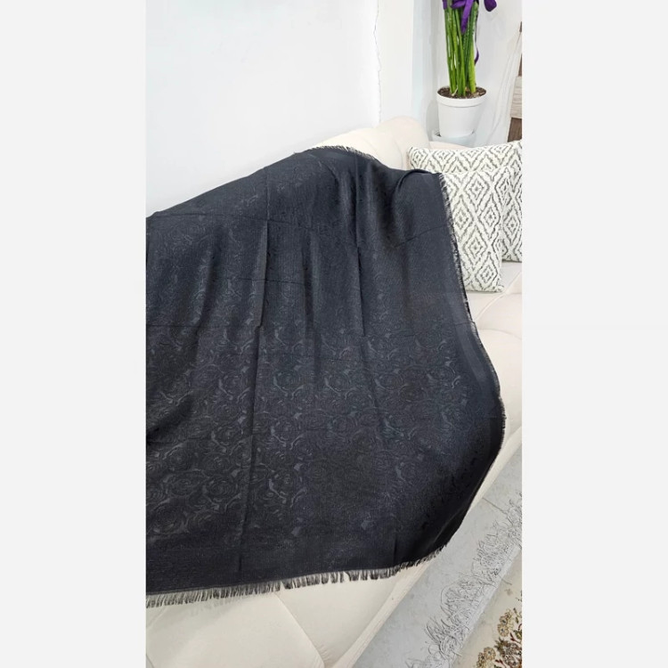 روسری نخی مشکی مجلسی طرح 5