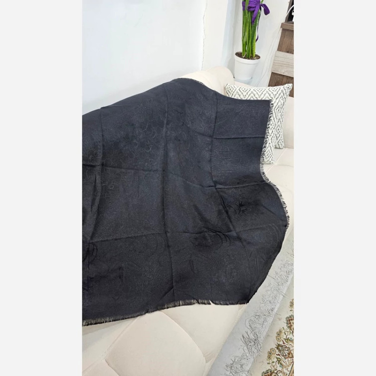 روسری نخی مشکی مجلسی طرح 4