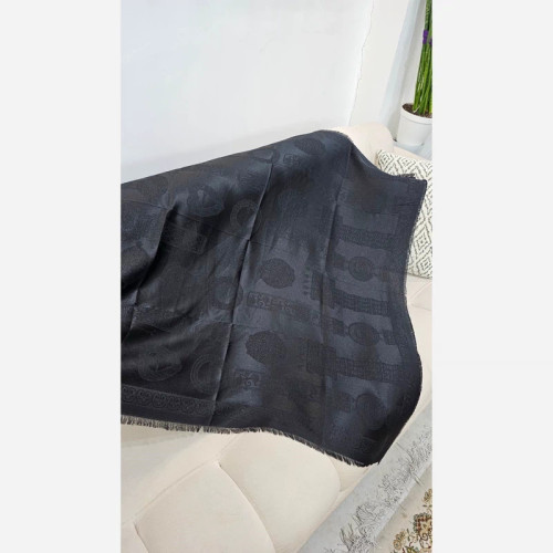 روسری نخی مشکی مجلسی طرح 1