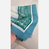 روسری نخی مودال ریشه پرزی سبزآبی