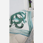 روسری نخی مودال ریشه پرزی سبزآبی