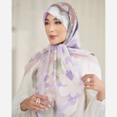 روسری نخی مودال ریشه پرزی کیفیت عالی رنگ یاسی