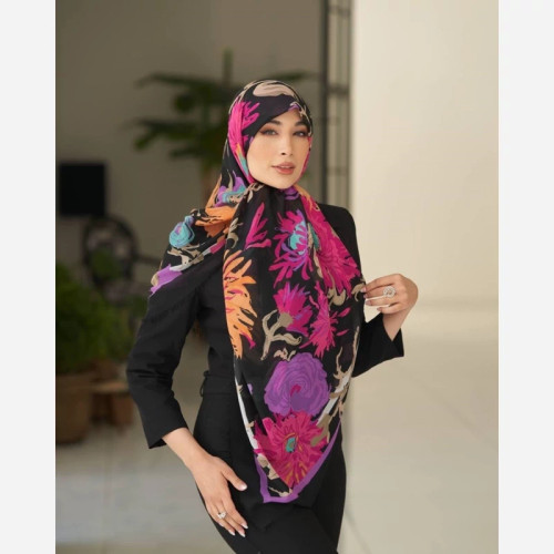 روسری نخی مودال ریشه پرزی کیفیت عالی سرخابی